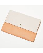 Pochette enveloppe en Cuir rose pâle/pêche - 16.2x23.2 cm